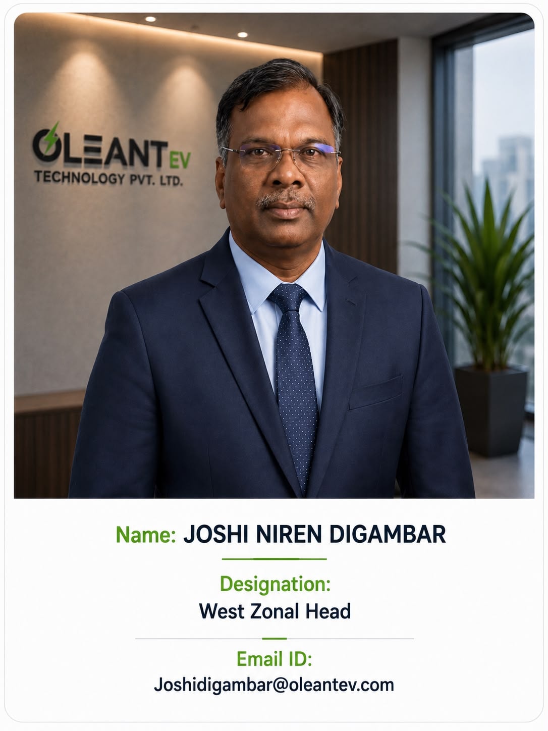 Mr. Joshi Niren Digambar — West Zonal Head